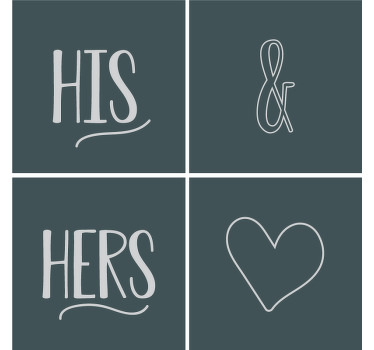 His and Hers text coasters - TenStickers