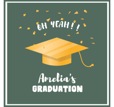 Graduation hat personalised coasters - TenStickers