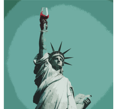 Kip slobode s čašom podmetača od vinove loze - TenStickers