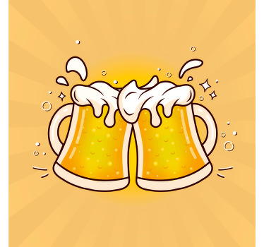 Jubel med glas ølmåtter - TenStickers