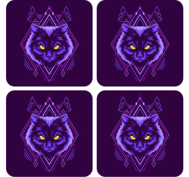 Boho lilla kat moderne coaster - TenStickers