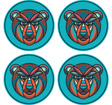 dessous de verre moderne Lion géométrique - TenStickers