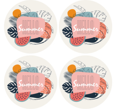 Untersetzer Modern Hallo sommer - TenStickers