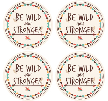 Posavasos moderno Sé salvaje y más fuerte - TenVinilo