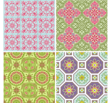 Untersetzer Fliese Bunt gemustert - TenStickers