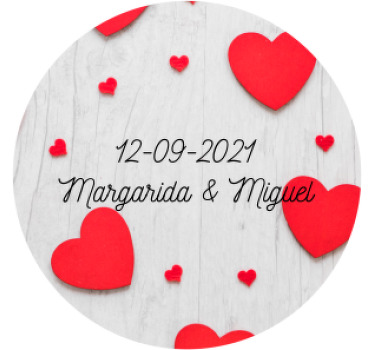 Posavasos boda Patrón de madera romántico con fecha - TenVinilo