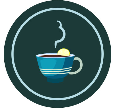 Posavasos moderno Tazas de té azul - TenVinilo