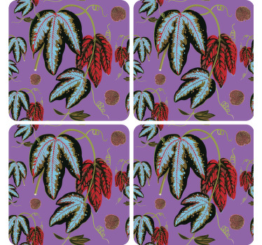 Posavasos moderno Maranta azul y morado - TenVinilo