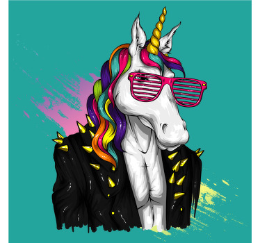 Hipster unicorn geek σουβέρ - TenStickers