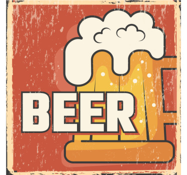 øl gammeldags tema vintage coaster - TenStickers