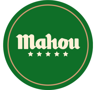 Posavasos cerveza Logotipo de mahou en una mesa puesta - TenVinilo
