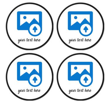 Untersetzer personalisiert Benutzerdefiniertes Bild mit text - TenStickers