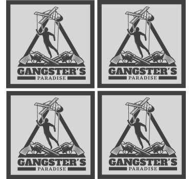Dessous de verre vintage Escouade de gangsters - TenStickers