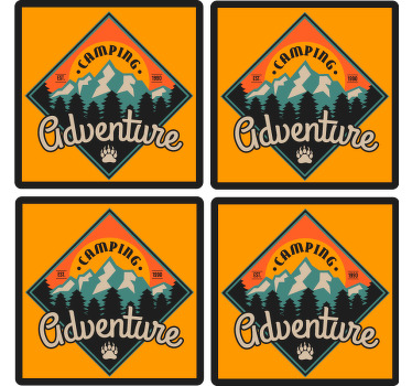 Camping avontuur vintage onderzetter - TenStickers