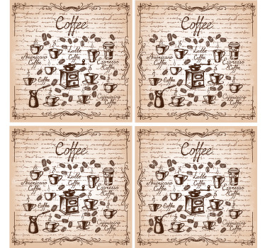 ドリンク付きデコパージュ ヴィンテージコースター - TENSTICKERS