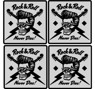 Rock and roll och aldrig dö ölmattor - Tenstickers