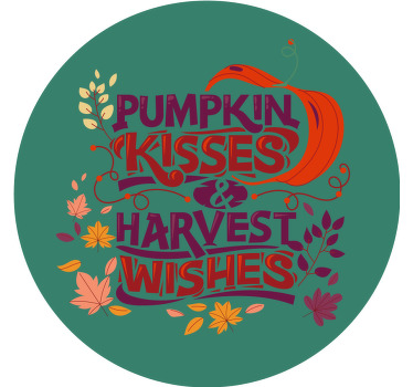 Pumpkin kisses and wishes personalised coasters - TenStickers
