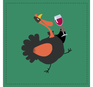 Turkey drinking wine more coasters - TenStickers
