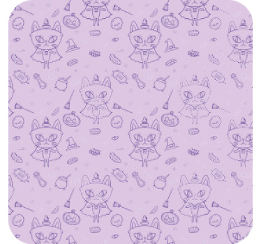 Cadı kedi çizgi film modern coaster - TenStickers