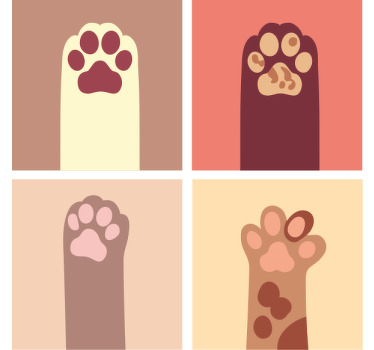 Posavasos moderno Dibujos animados de patas de gato - TenVinilo