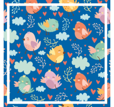 Cute flying birds cartoon modern coaster - TenStickers