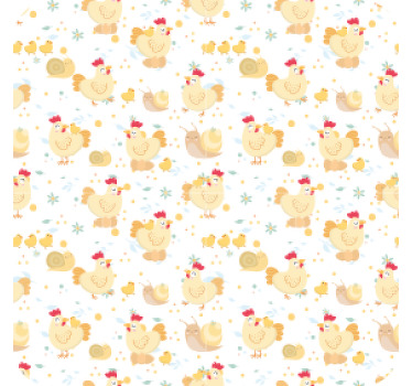 Bases para copos modernas Granja desenho animado de galinhas e ca - TenStickers