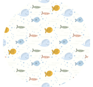 Tegneserie flerfarget fisk underlag moderne - Tenstickers