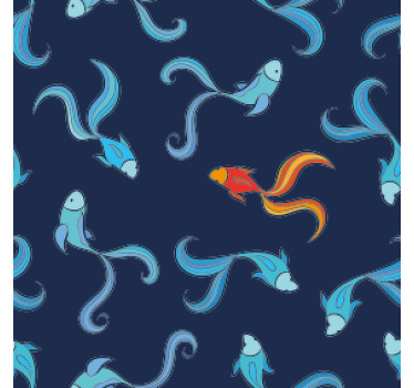 En av tusen oransje fisker underlag moderne - Tenstickers