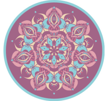 Mandala modrá fialová růžová ročníkpodtácek - TenStickers
