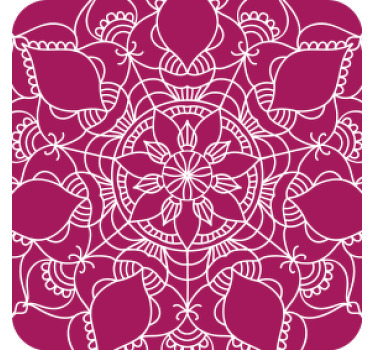 Purple and white mandala vintage coaster - TenStickers