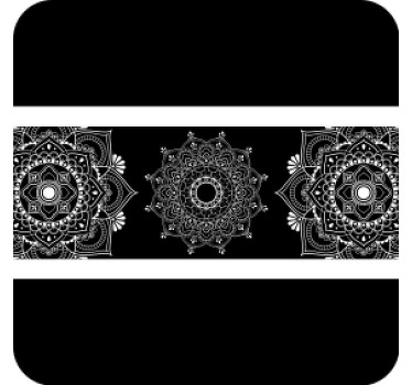Dessous de verre vintage 3 mandalas noir et blanc - TenStickers