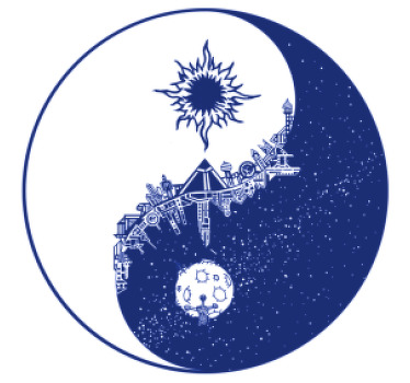 Ying yang sanat modern coaster - TenStickers