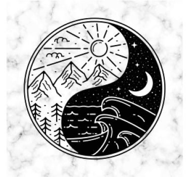 Posavasos moderno Ying yang en mármol - TenVinilo