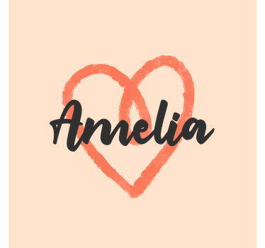 Bases para copos personalizáveis Coração rosa personalizado - TenStickers