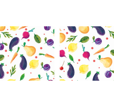 Several fruits and vegetables modern coaster - TenStickers