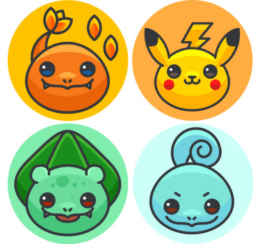 Pokemon-karakterer flere coastere - TenStickers