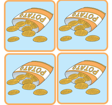 Chips flere vinyl drikke-underlegg - Tenstickers