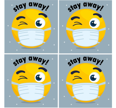 안면 마스크 이모티콘을 멀리하십시오. - TenStickers