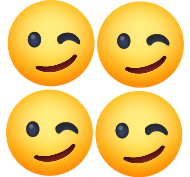 Podkładka pod kubek Emotikon z mrugnięciem - TenStickers