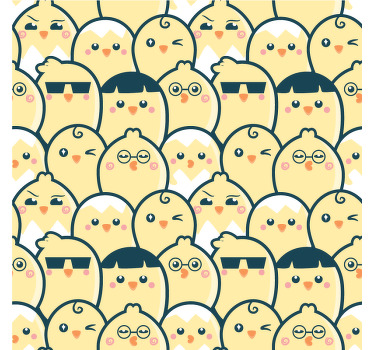 Seamless pattern yellow chicks modern coaster - TenStickers