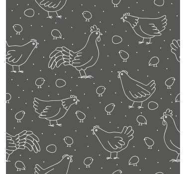 Posavasos moderno Patrón sin costuras con pollo gallo - TenVinilo