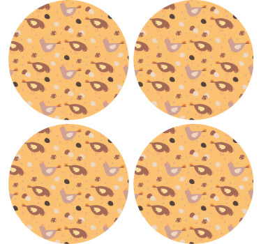 Posavasos frikis patrón de pájaro caprichoso - TenVinilo