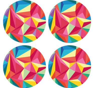 Monivärinen geometrinen kuva modernit lasinaluset - Tenstickers