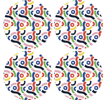 Texture coasters in vibrant abstract designs - TenStickers