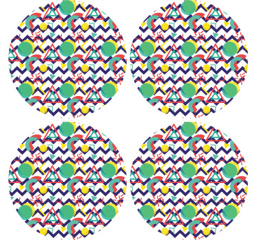 Strong colors geometric painting modern coaster - TenStickers