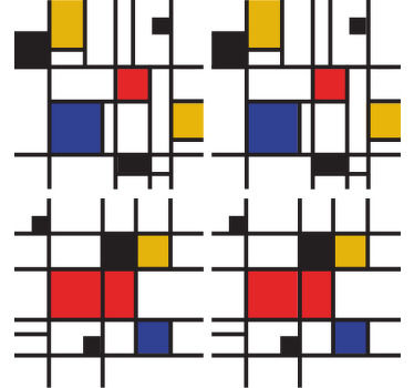 蒙德里安几何艺术现代过山车 - TenStickers