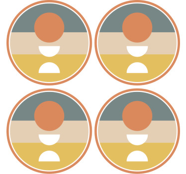 Posavasos moderno 3 rayas con arte abstracto de la bandera del cí - TenVinilo