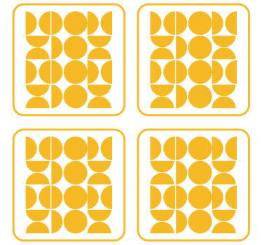 Bases para copos modernas Meio círculo arte geométrica - TenStickers