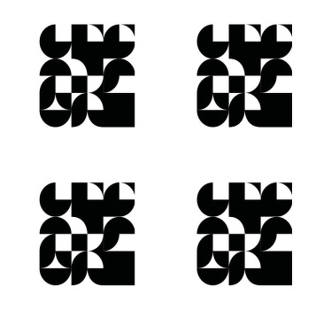 Crni krug geometrijski uzorak podmetač za čaše - TenStickers