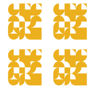 Dessous de verre art géométrique cercles jaunes - TenStickers